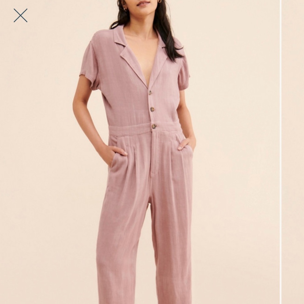Free People Margot short sleeve coverall jumpsuit size medium